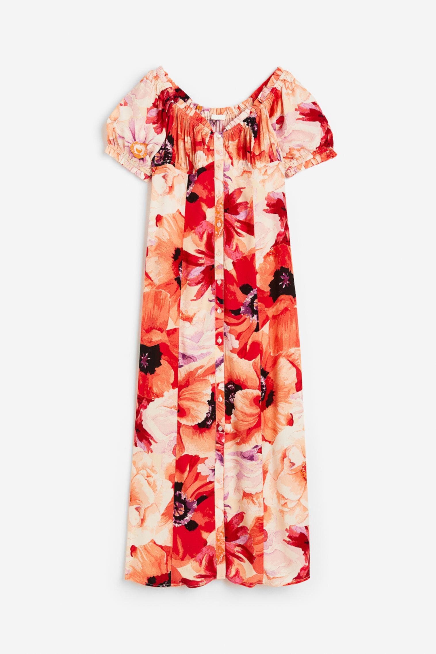 Женское Платье с Открытыми Плечами H&M из Вискозы H&M