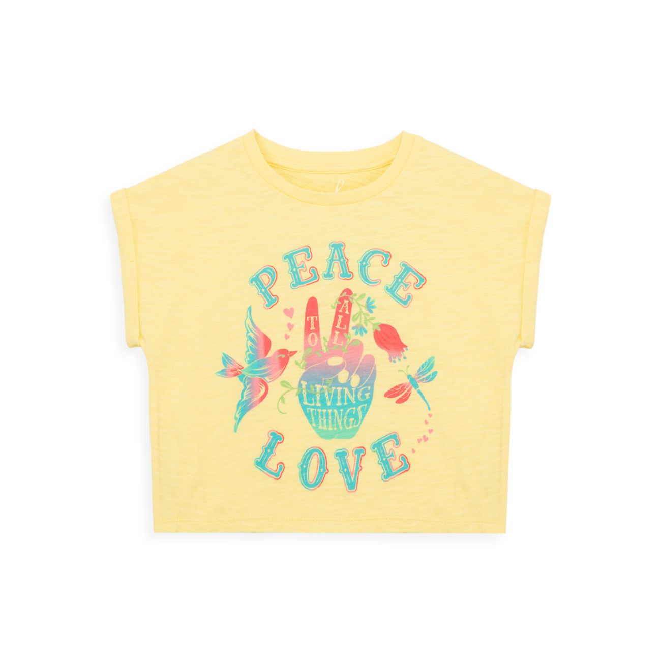 Маленькая девочка &amp;amp; Укороченная футболка Peace Love для девочек PEEK