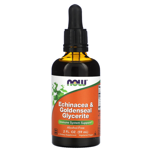 Echinacea & Goldenseal Glycerite, Alcohol-Free, 2 fl oz (59 ml) NOW Foods