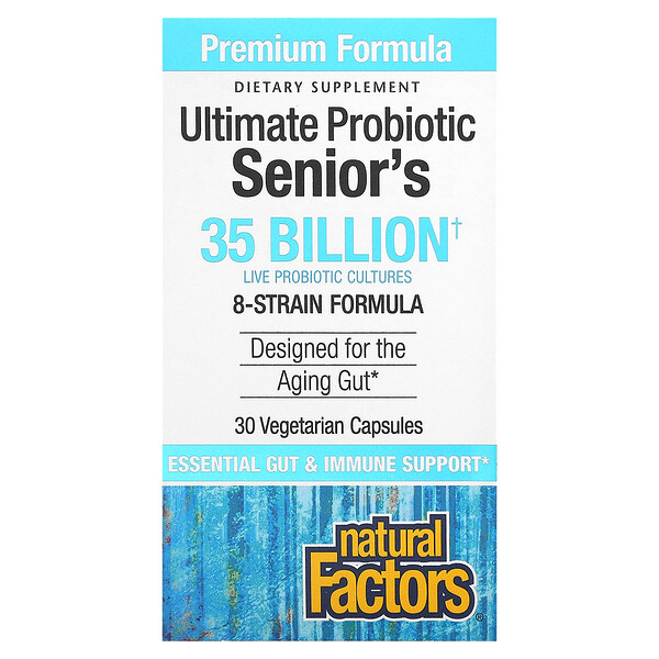 Ultimate Probiotic, Для пожилых людей, 35 миллиардов КОЕ, 30 вегетарианских капсул Natural Factors