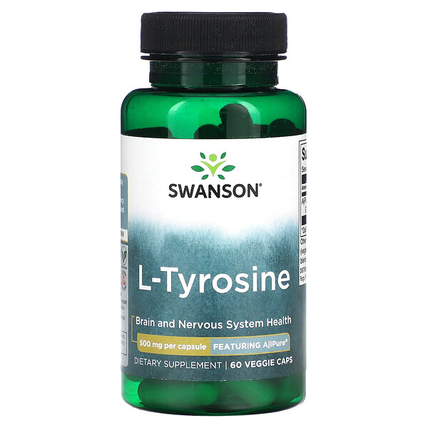 L-Tyrosine, 500 mg, 60 Veggie Caps Swanson
