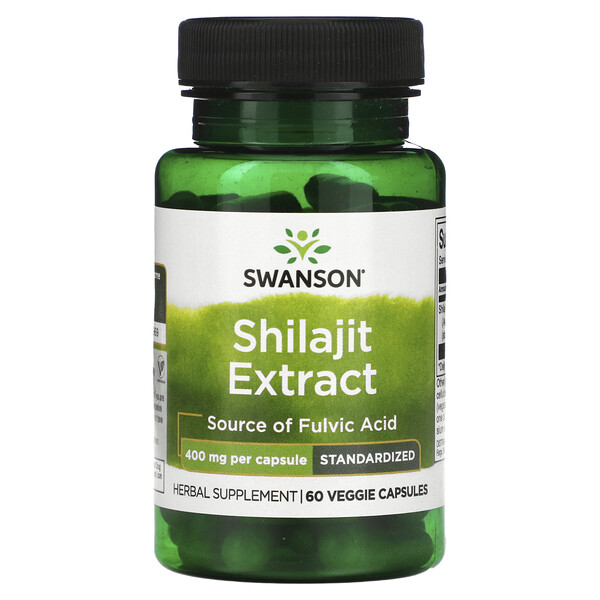 Шиладжит Экстракт, Стандартизированный - 400 мг - 60 растительных капсул - Swanson Swanson