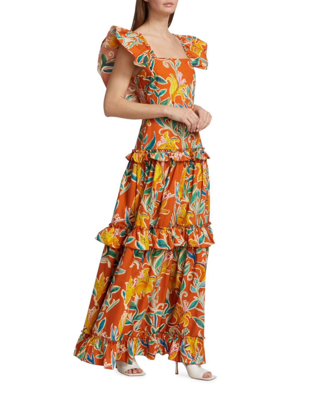 Многоярусное платье макси Scarlett с цветочным принтом LA DOUBLE J