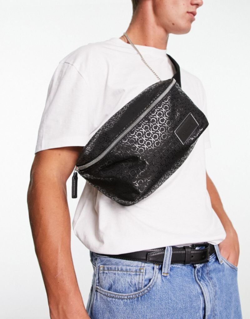 Черная сумка через плечо Calvin Klein с завышенной талией Calvin Klein