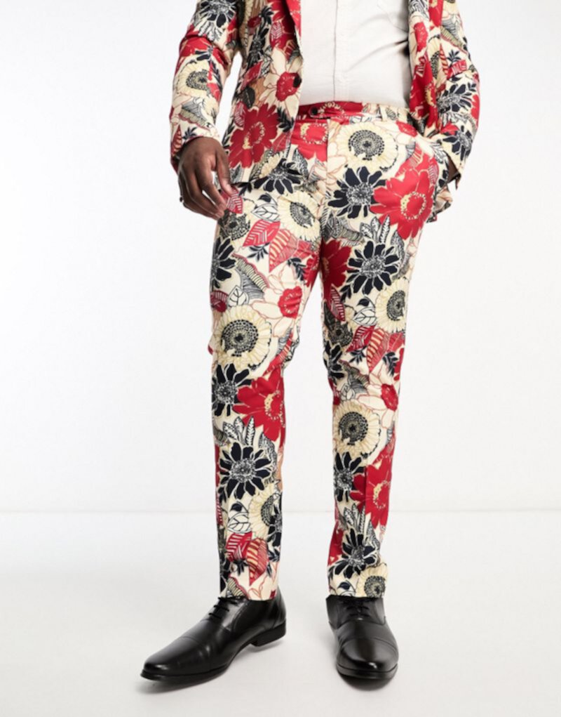 Devils Advocate Plus skinny fit suit pants in floral print Devils Advocate