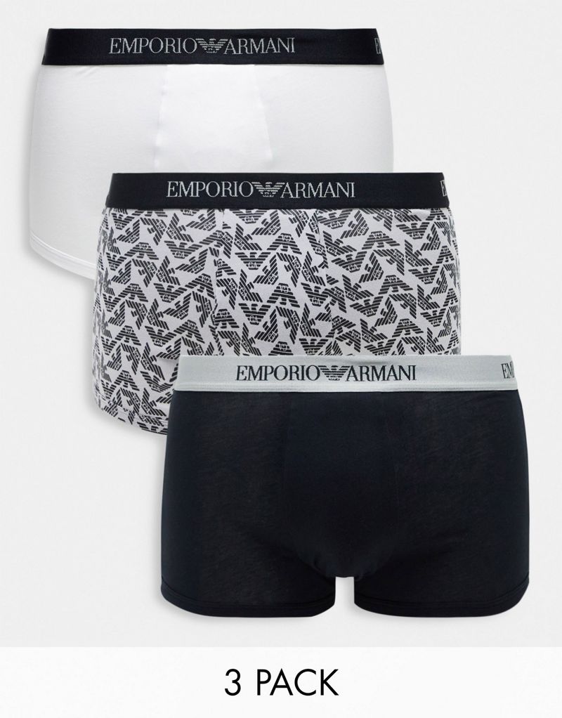 Набор из трех черных плавок с логотипом Emporio Armani Bodywear Emporio Armani