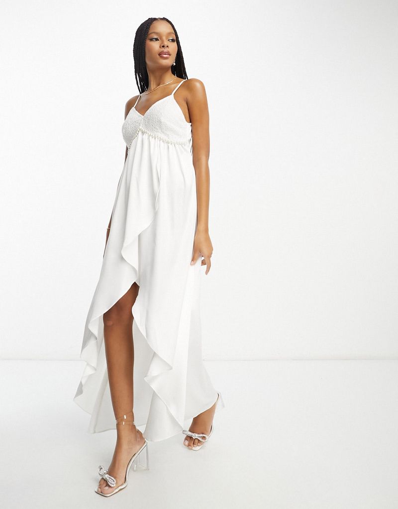 Платье-комбинация с водопадом Extro & Vert Bridal с кружевной отделкой Extro & Vert