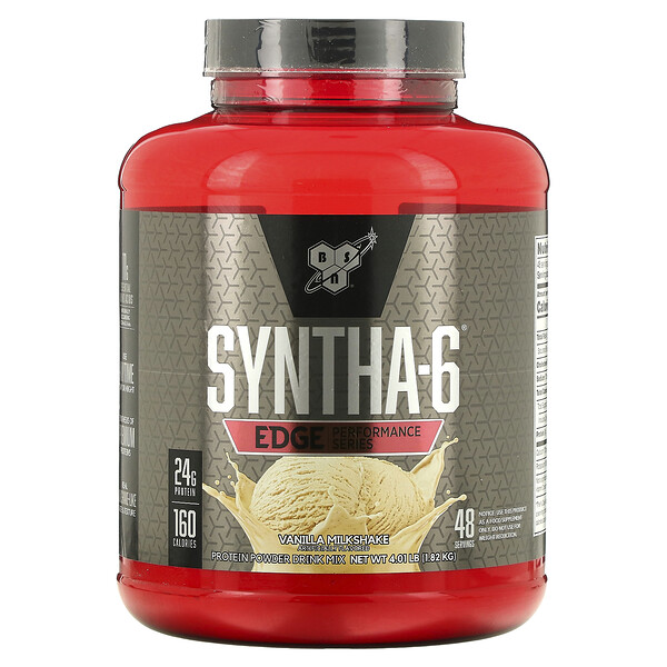 Syntha-6 Edge, Протеиновая порошковая смесь, ванильный молочный коктейль, 4,01 фунта (1,82 кг) BSN