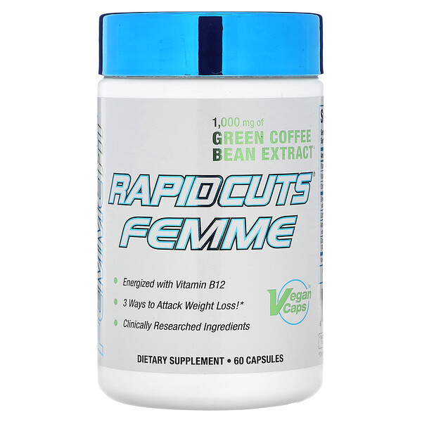 RAPIDCUTS Femme, Экстракт зерен зеленого кофе, 1000 мг, 60 капсул ALLMAX