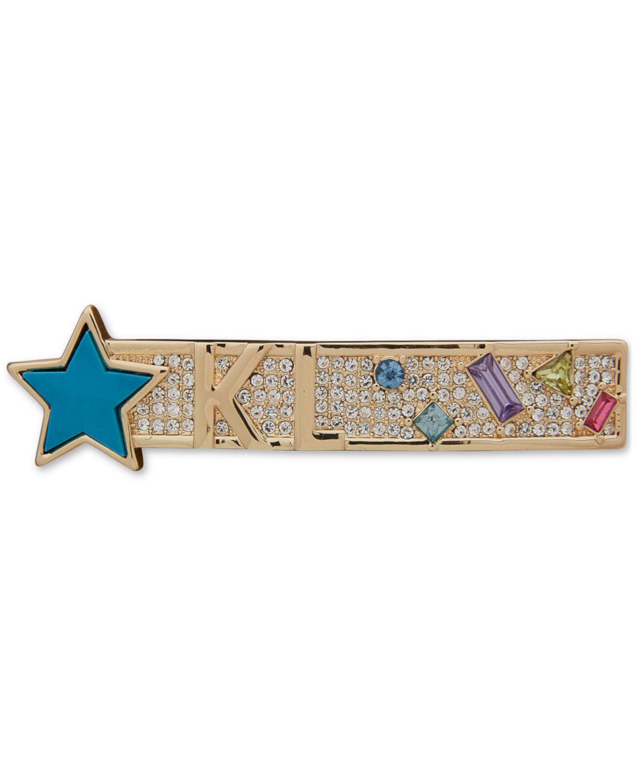 Золотистая заколка-звезда с кристаллами и камнем Karl Lagerfeld Paris