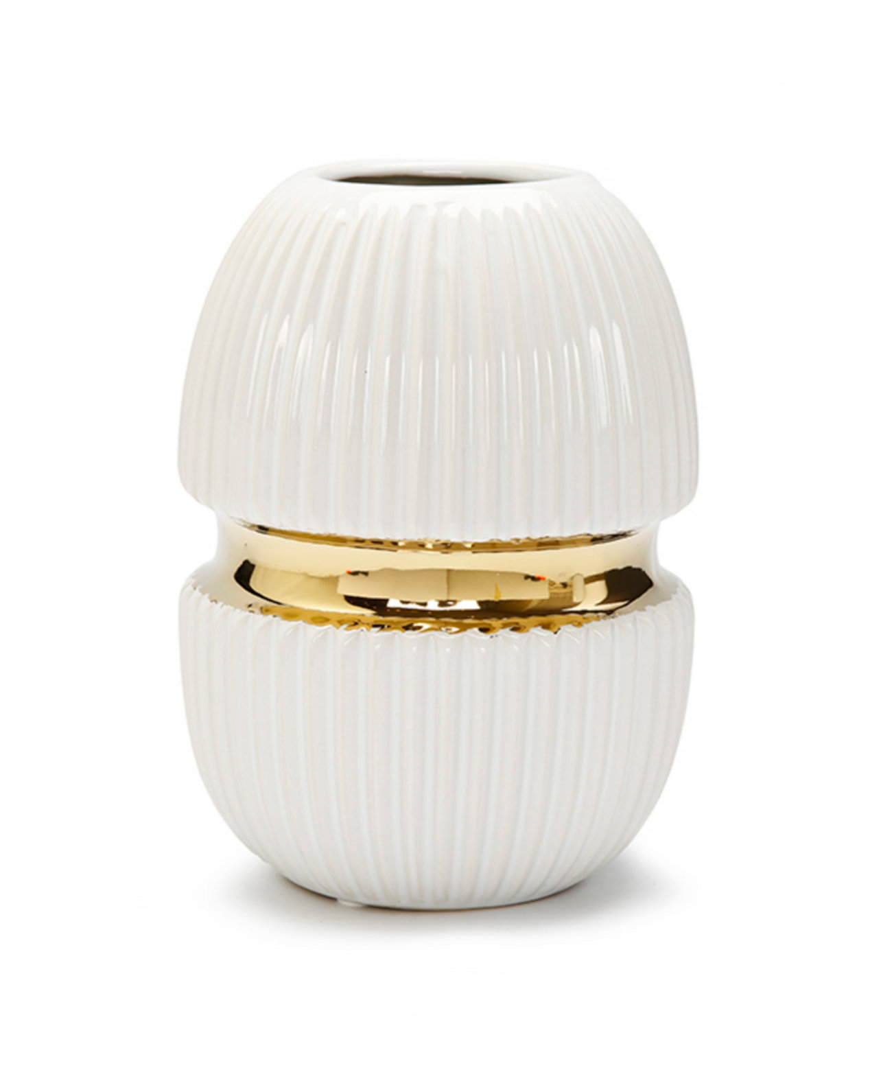 Керамическая ваза с золотистым дизайном и центром 8 дюймов Vivience