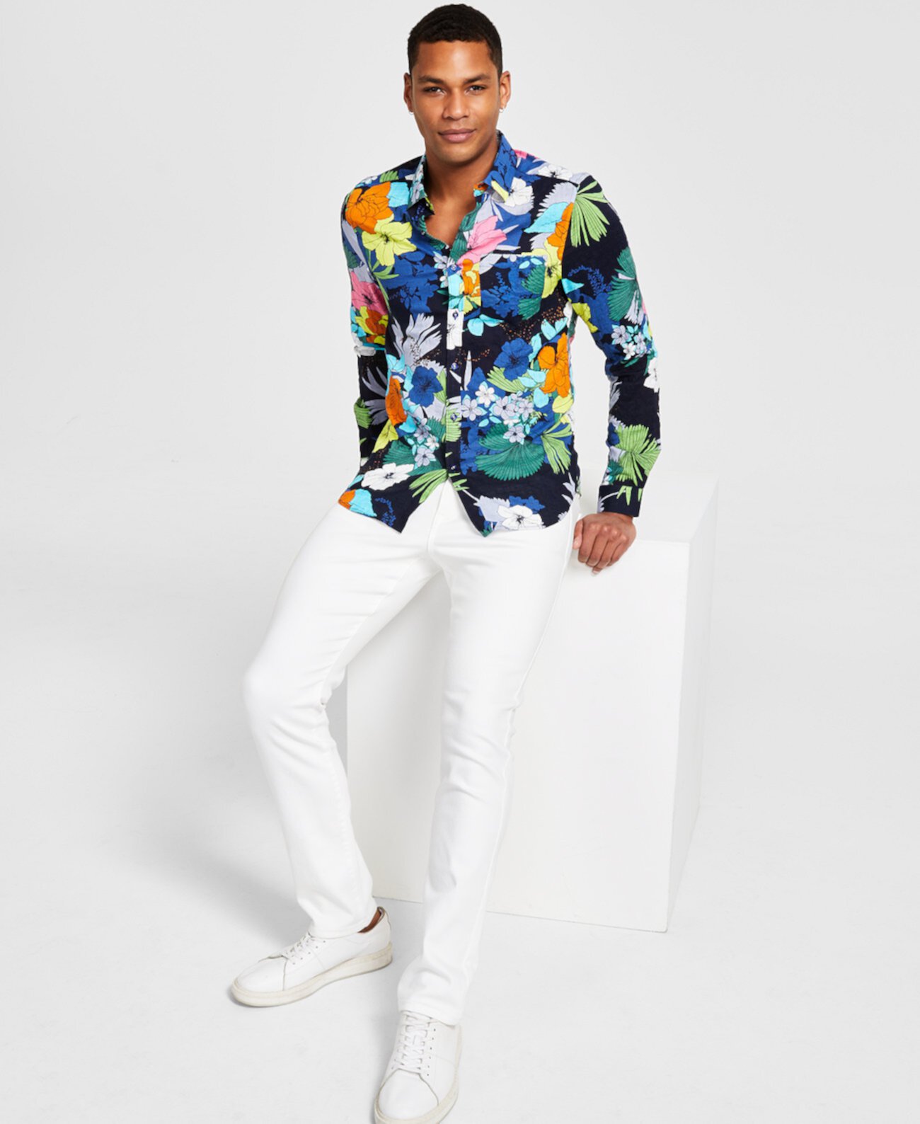 Мужская рубашка Samuel с длинными рукавами и пуговицами с цветочным принтом Paisley & Gray