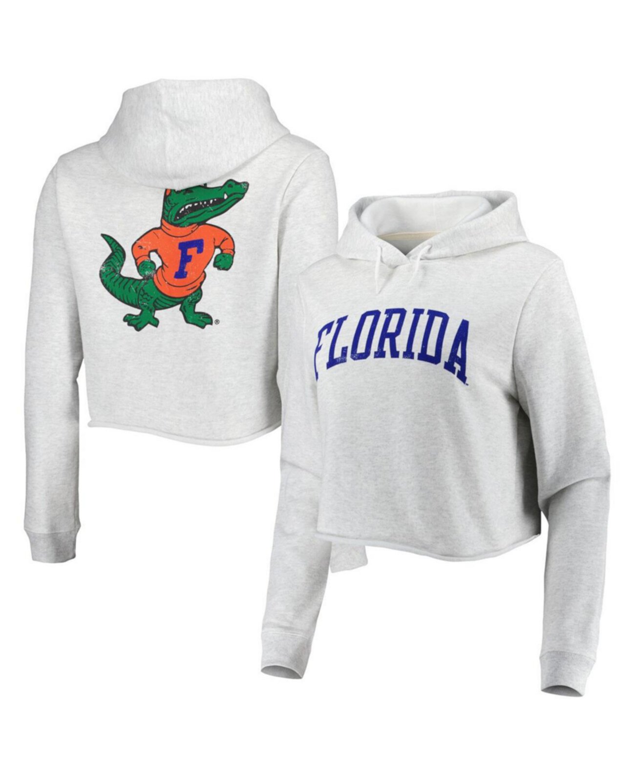 Женский укороченный пуловер с капюшоном Ash Florida Gators 2-Hit 1636 League Collegiate Wear