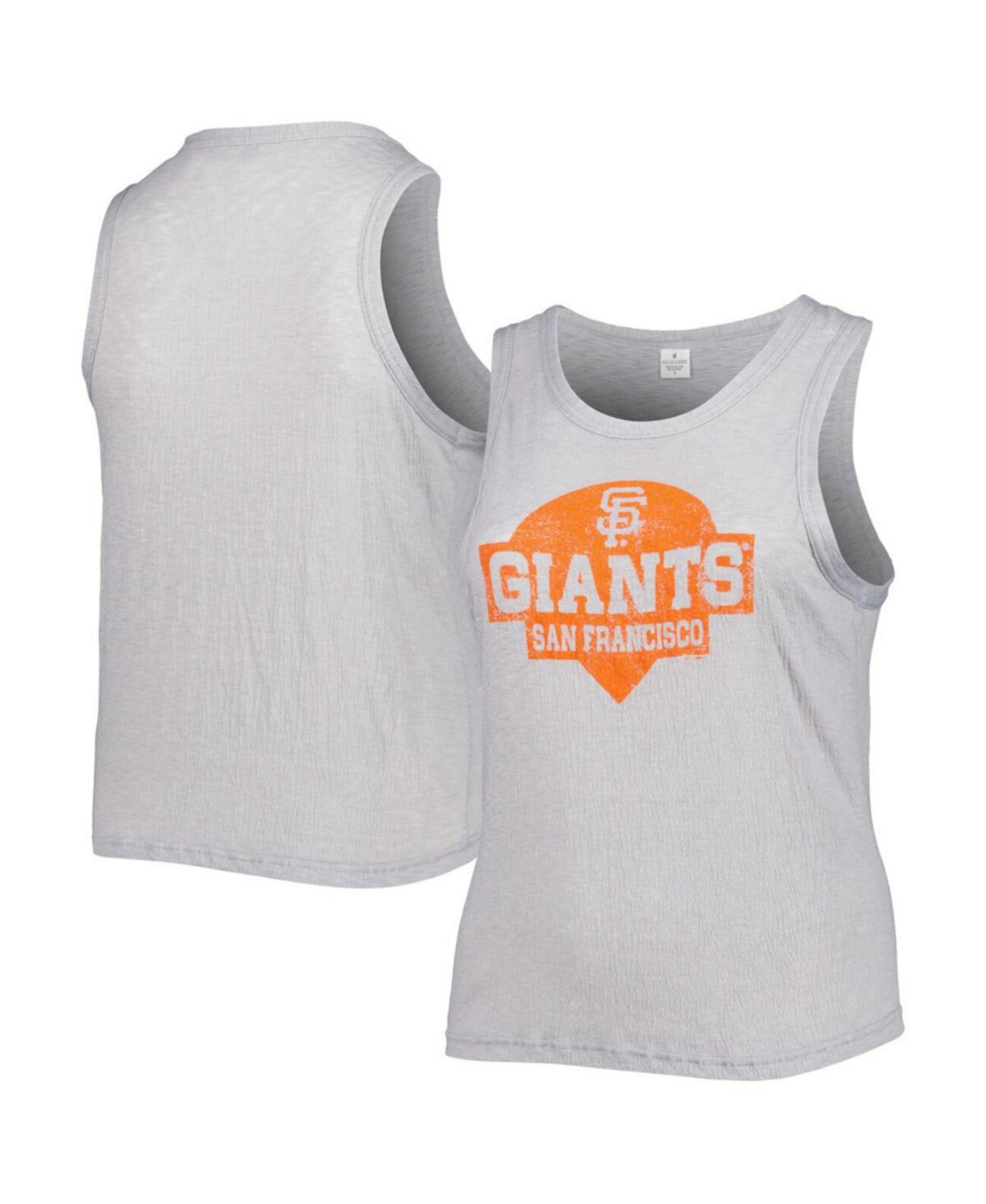 Женская серая майка San Francisco Giants Tri-Blend больших размеров с высоким воротником Soft As A Grape