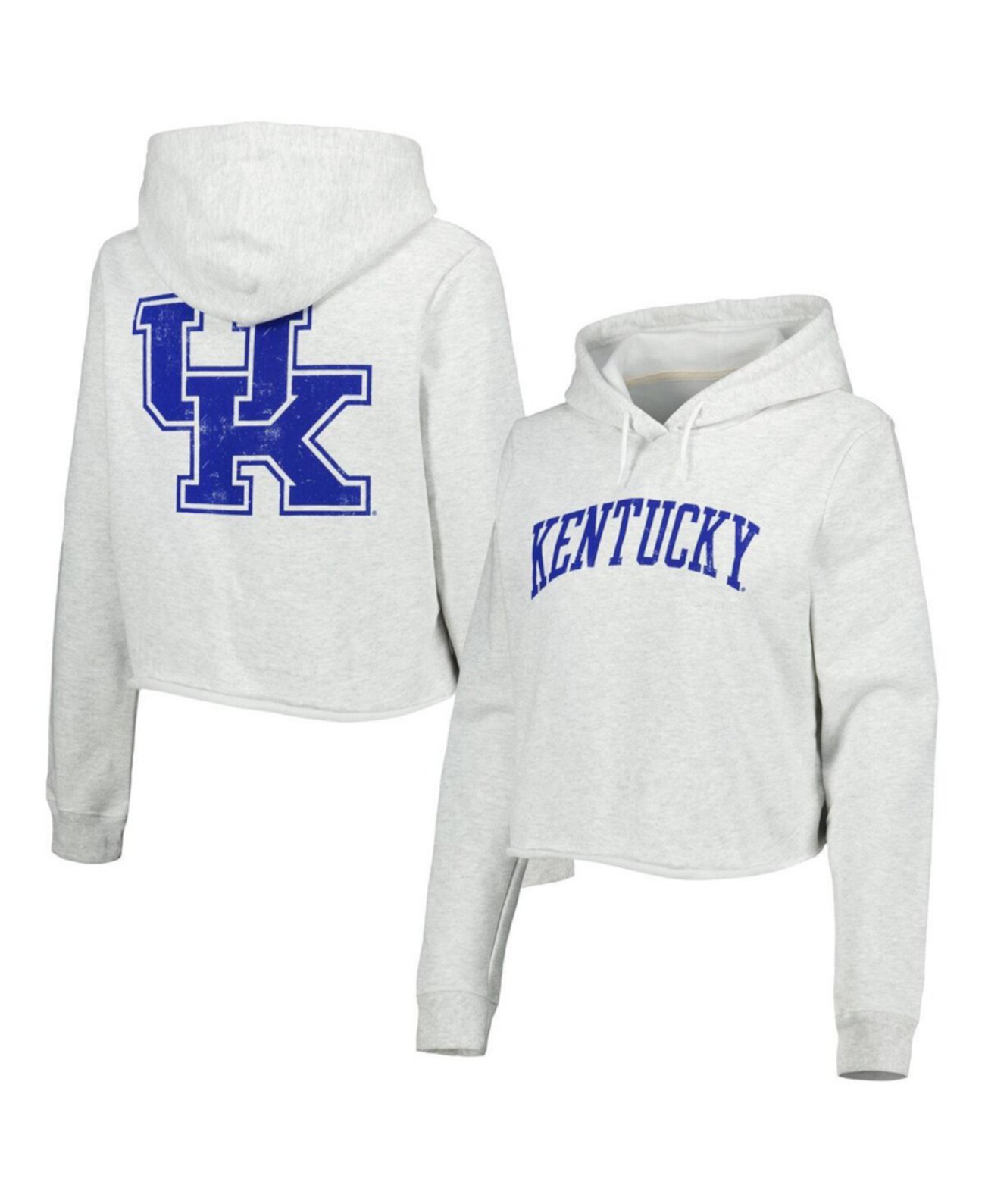 Женское худи Kentucky Wildcats 1636 с капюшоном, укороченное, с флисовой подкладкой League Collegiate Wear