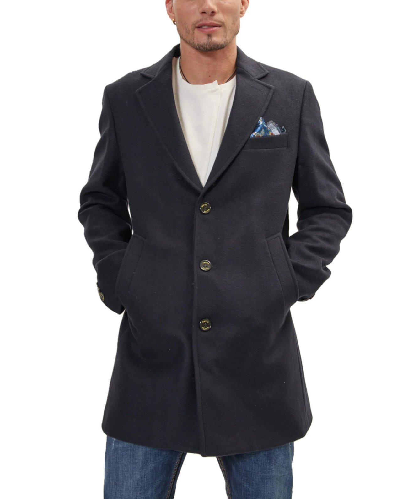 Мужское пальто Modern Wool Melange с тремя пуговицами RON TOMSON