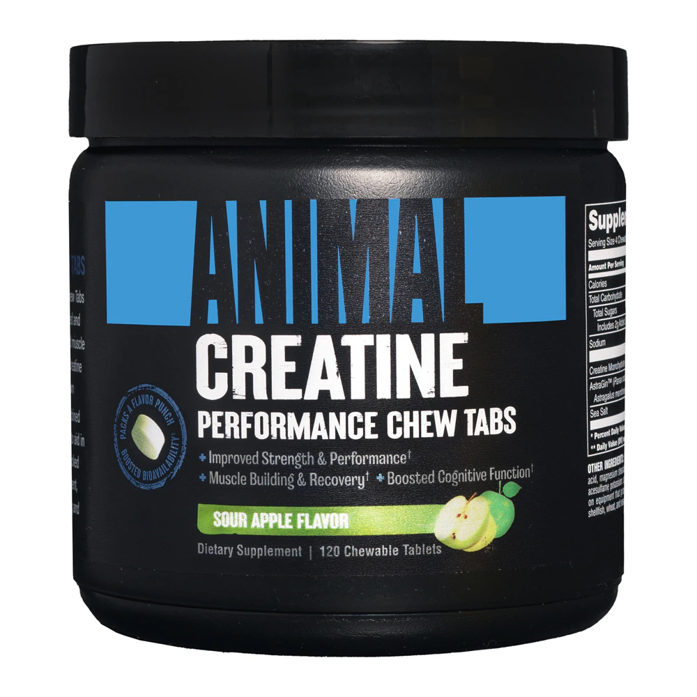 Creatine Chews Green Apple — 120 жевательных таблеток Animal