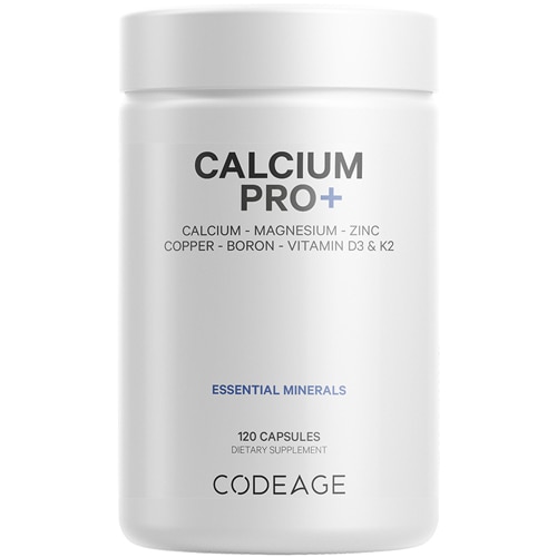 Calcium Pro+ Кальций-магний-цинк-медь-бор-витамин D2 и K2 - 120 капсул Codeage
