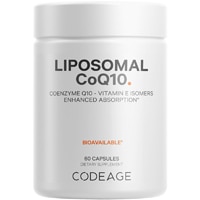 Liposomal CoQ10 - Vitamin E Tocopherols & 125 mg Coenzyme Q10 - Cardiovascular Support -- 60 Capsules (Капсулы) Codeage