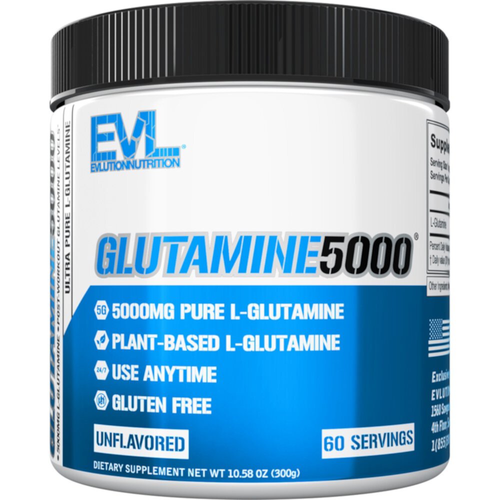 Glutamine5000 без вкуса — 10,58 унции EVLution Nutrition