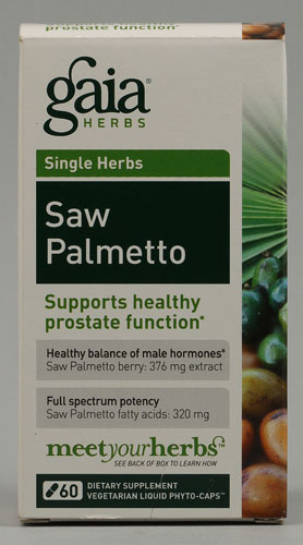 Саусалито (Saw Palmetto) - 376 мг экстракта, 60 веганских капсул Gaia Herbs