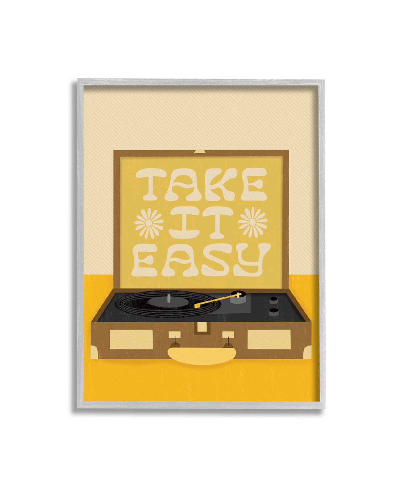 Картина в рамке «Take it Easy» с изображением проигрывателя, 28 см x 4 см x 36 см Stupell Industries