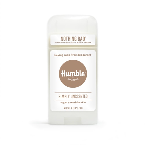 Дезодорант для веганской и чувствительной кожи без пищевой соды без запаха -- 2,5 унции Humble Brands