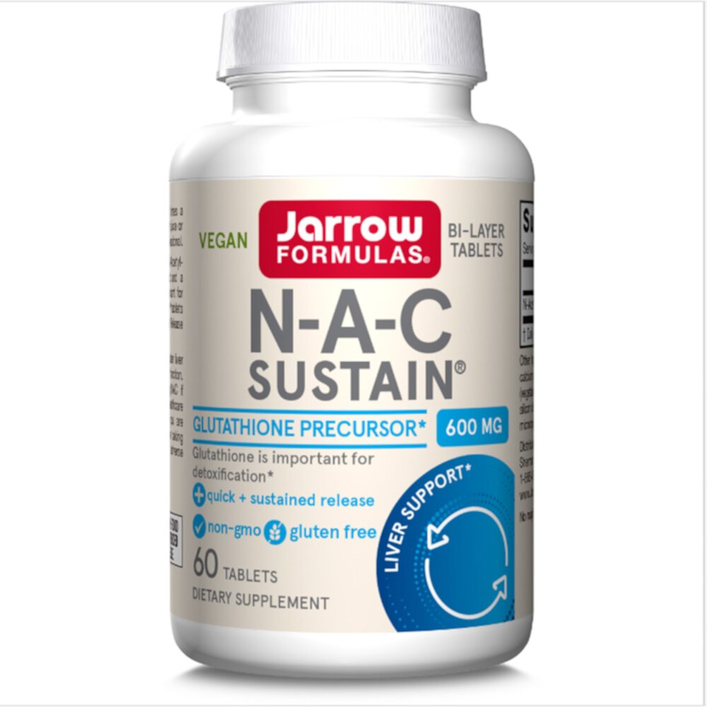 Веганский N-A-C Sustain - 600 мг - 60 таблеток - Jarrow Formulas Jarrow Formulas