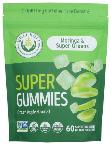 Moringa Green Super Gummies (Жевательные конфеты) Green Apple -- 60 Gummies Kuli Kuli