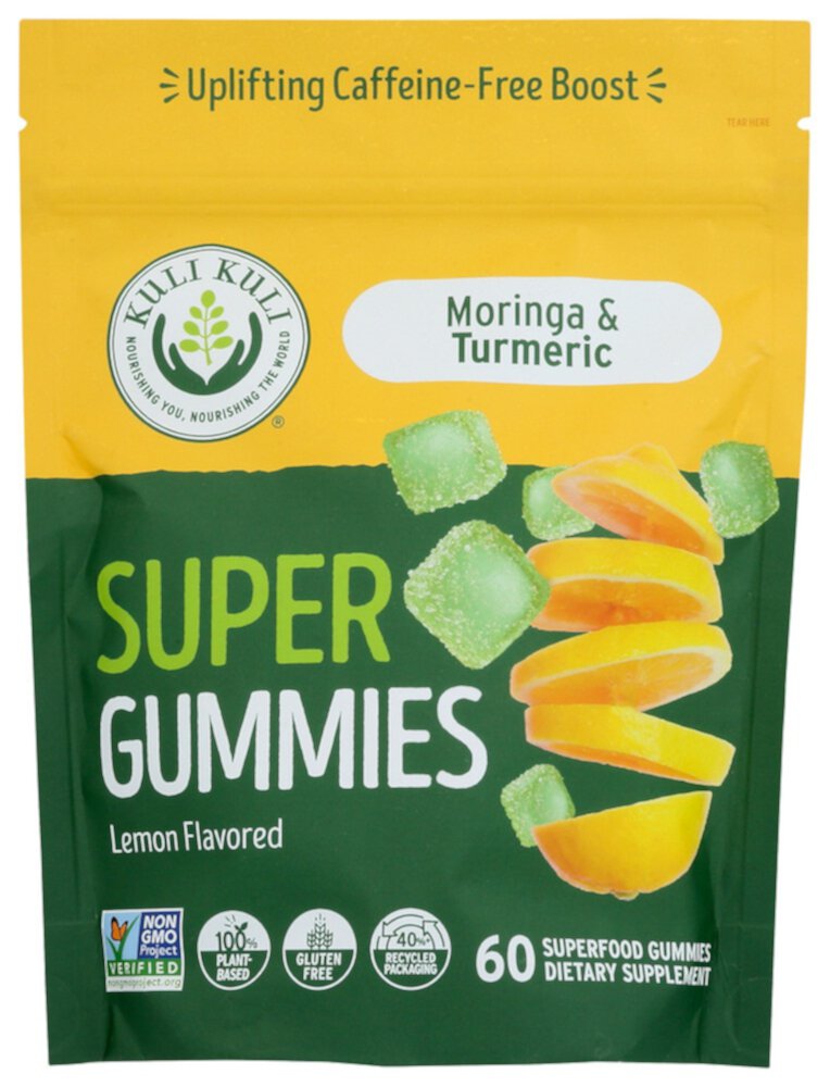 Moringa Turmeric Super Gummies (Жевательные конфеты) Lemon -- 60 Gummies Kuli Kuli