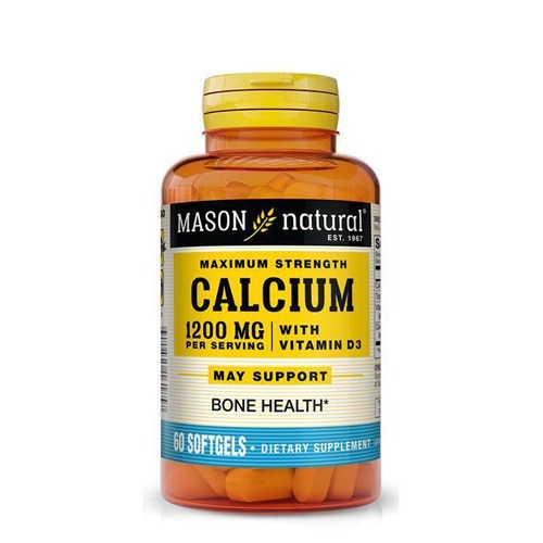 Calcium 1200 mg with Vitamin D3 50 mcg - 2000 IU -- 60 Softgels (Мягкие капсулы) Mason Natural