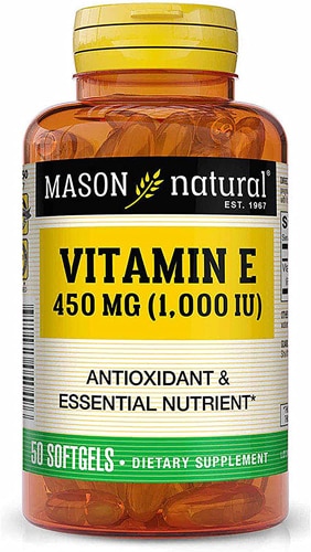 Витамин Е 1000 МЕ - 450 мг, антиоксидантные капсулы, 50 штук Mason Natural