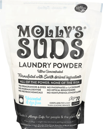 Ультраконцентрированный стиральный порошок Molly's Suds без запаха -- 47 унций Molly's Suds