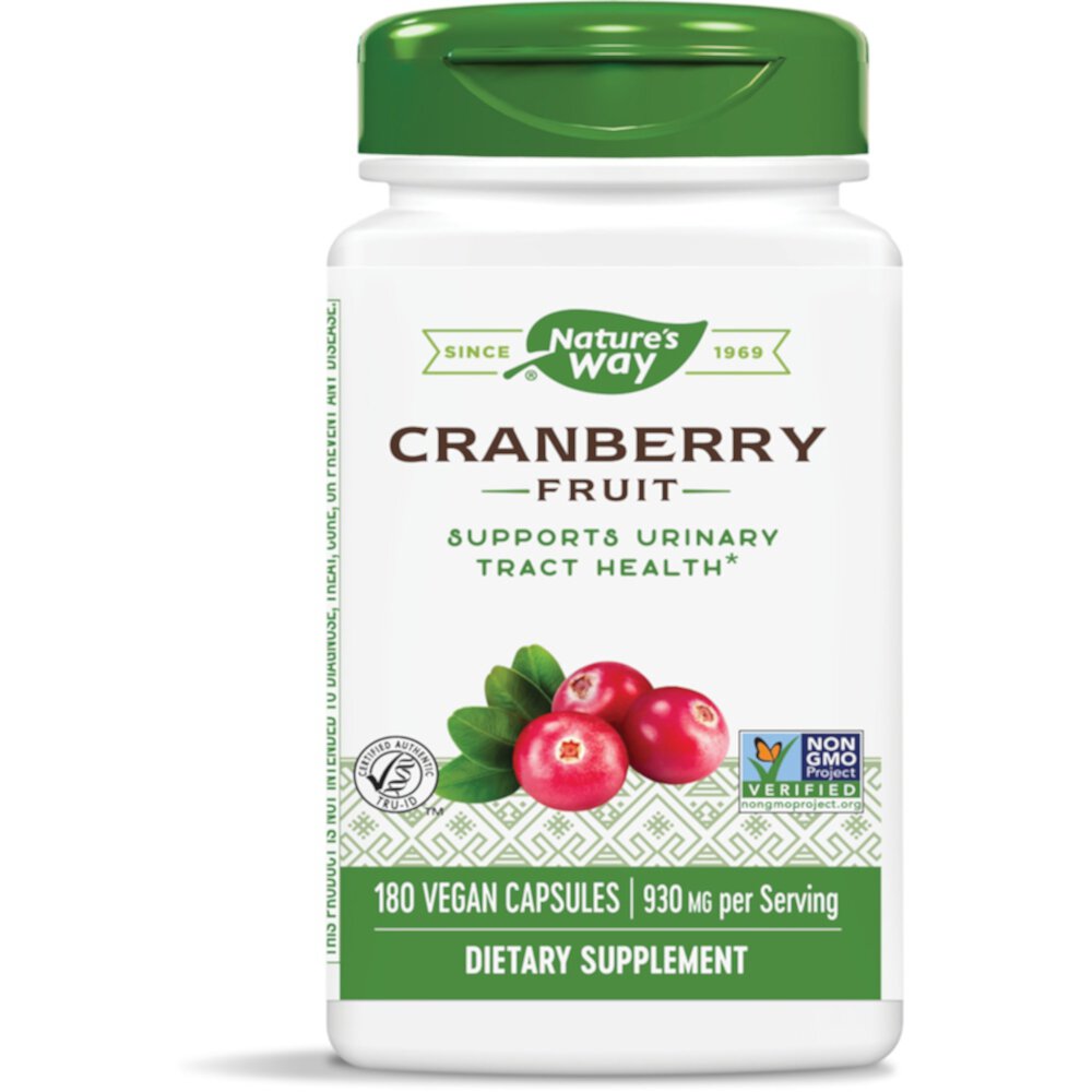 Cranberry - Supports Urinary Tract Health -- 930 mg per Serving (Порция) - 180 Vegan Capsules (Веганские капсулы) Nature's Way