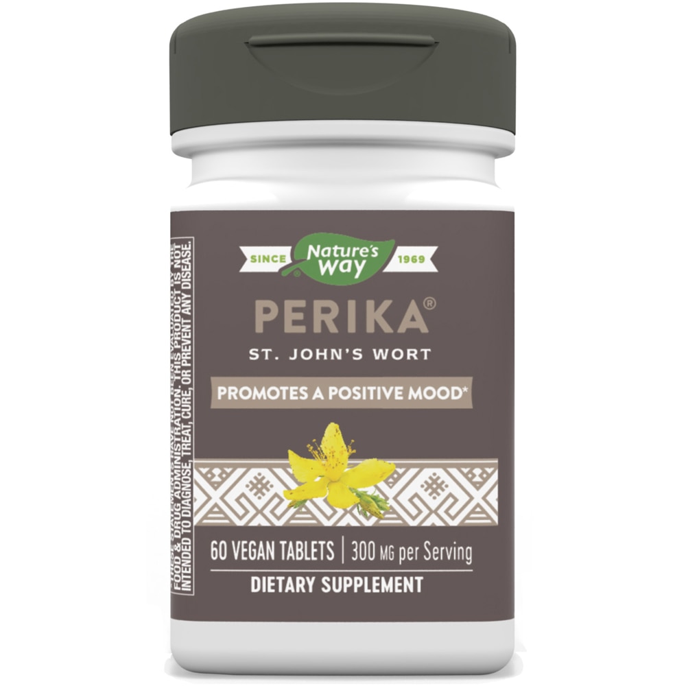 Perika St John's Wort - Promotes a Positive Mood -- 300 mg - 60 Vegan Tablets (Таблетки) Nature's Way