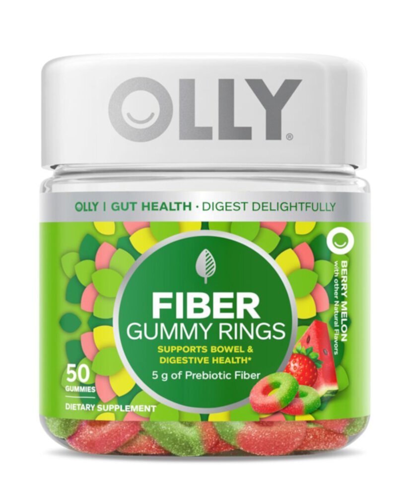 Fiber Gummy Rings Berry Melon -- 50 Gummies (Жевательные конфеты) OLLY