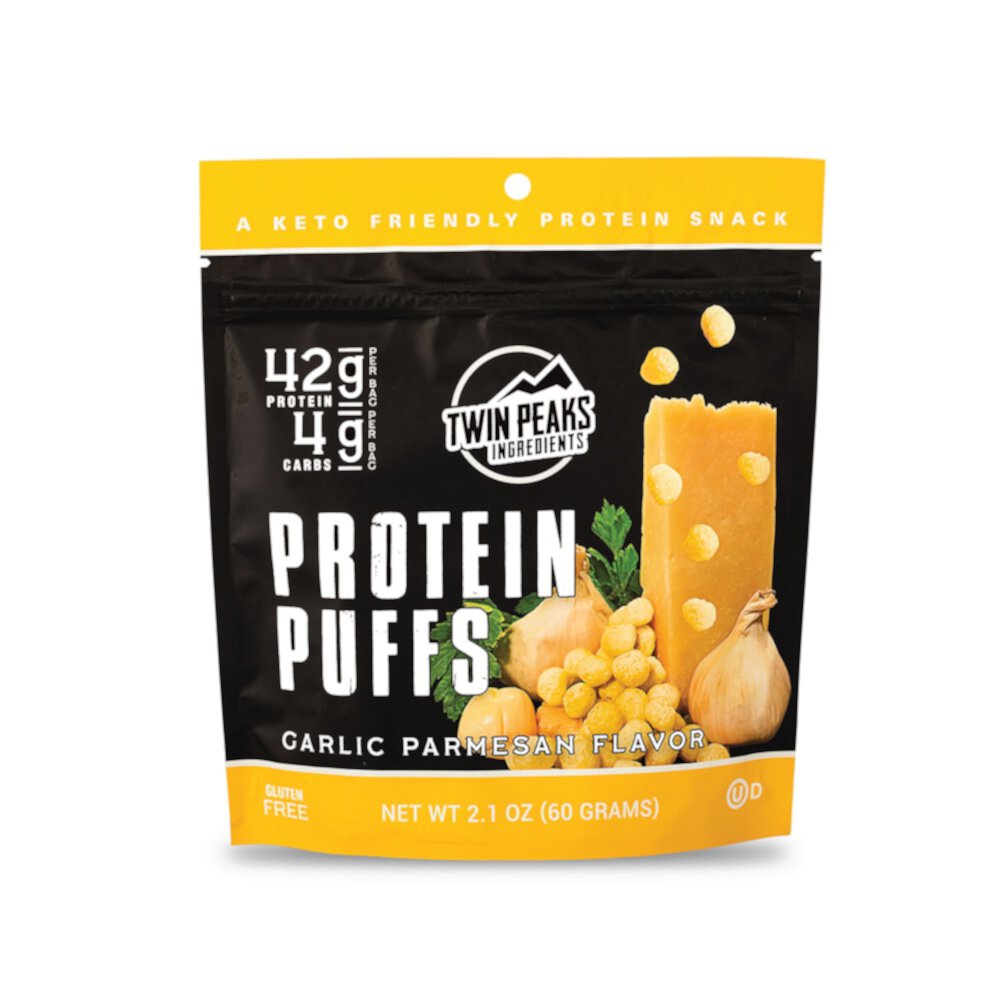 Protein Puffs с чесноком и пармезаном — 2,1 унции Twin Peaks
