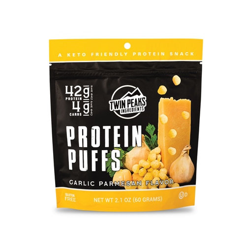 Protein Puffs с чесноком и пармезаном — 2,1 унции Twin Peaks