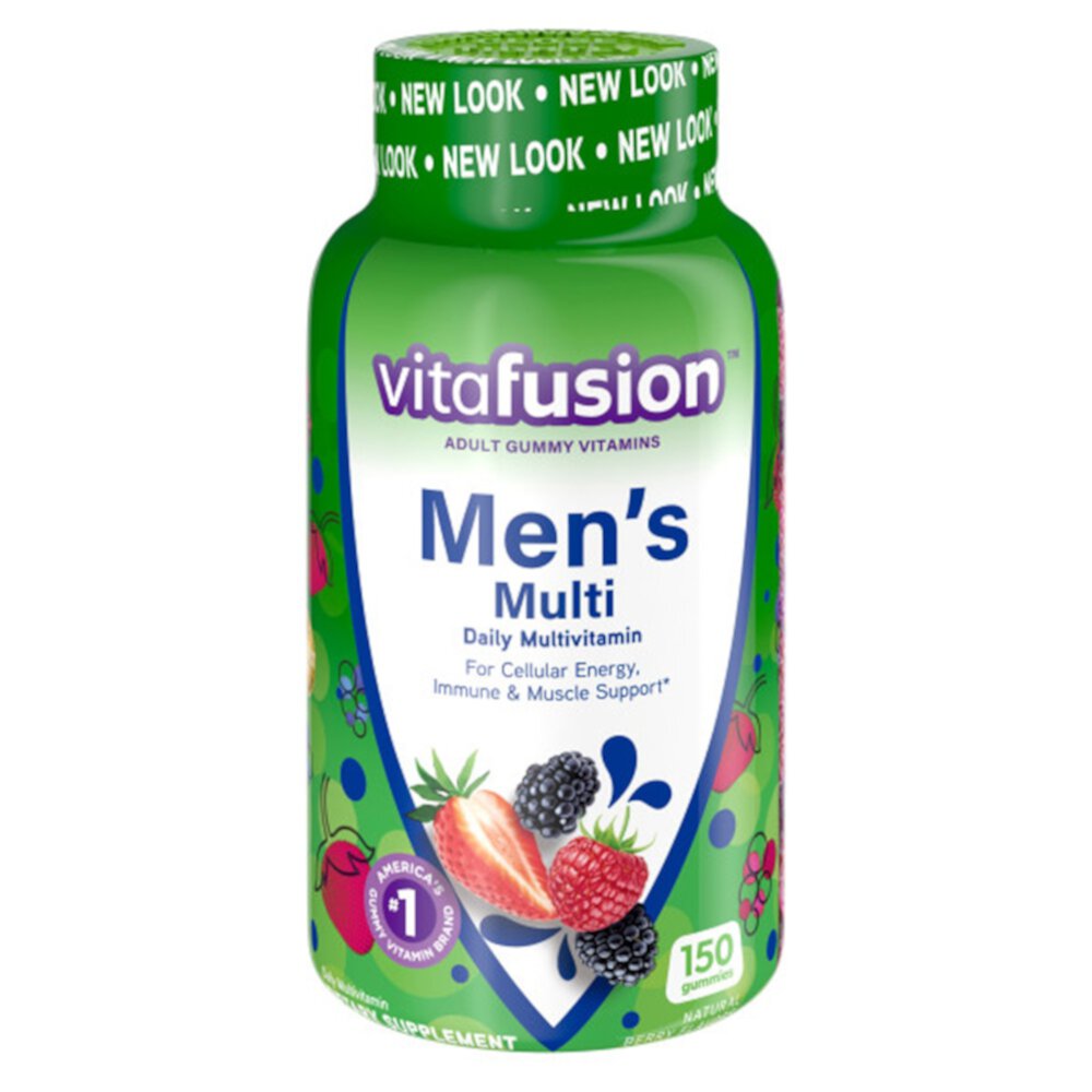 Men's Multi Daily Мультивитамины с натуральными ягодами — 150 жевательных конфет Vitafusion