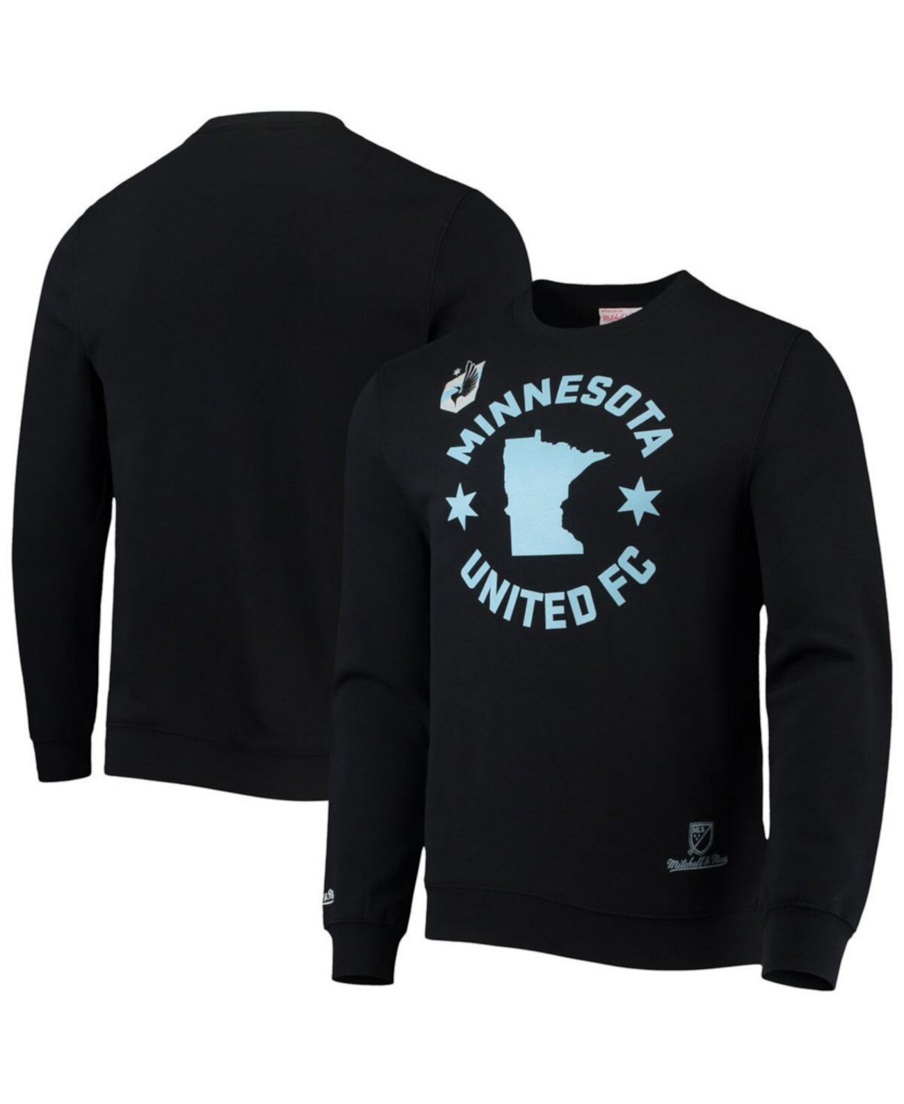 Мужской Пуловер Mitchell & Ness Minnesota United FC Черно-Синий Mitchell & Ness