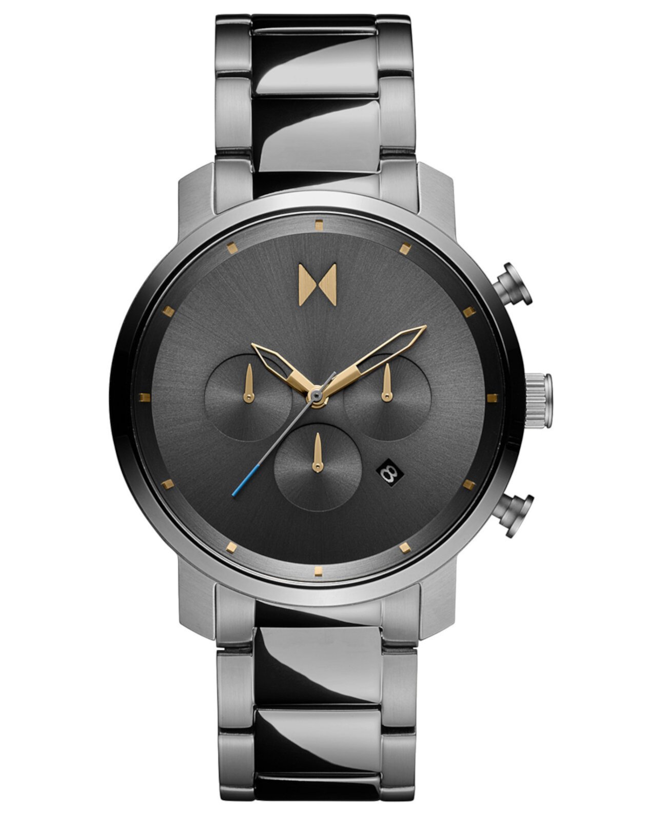Мужские часы с хронографом, браслет из нержавеющей стали, черный, 45 мм MVMT