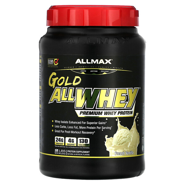 Gold AllWhey, Premium Whey Protein, French Vanilla, 2 lbs (907 g) ALLMAX