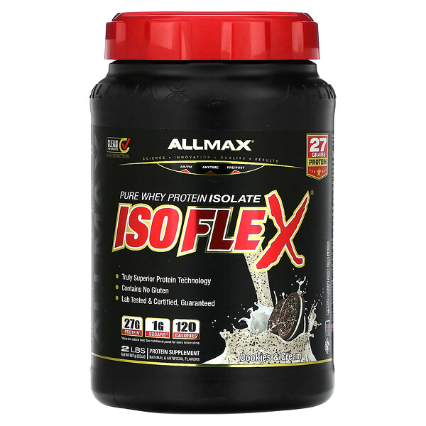 Isoflex, Изолят сывороточного протеина, печенье и сливки, 2 фунта (907 г) ALLMAX