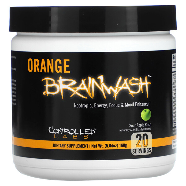 Orange Brainwash, Sour Apple Rush, 5,64 унции (160 г) Controlled Labs