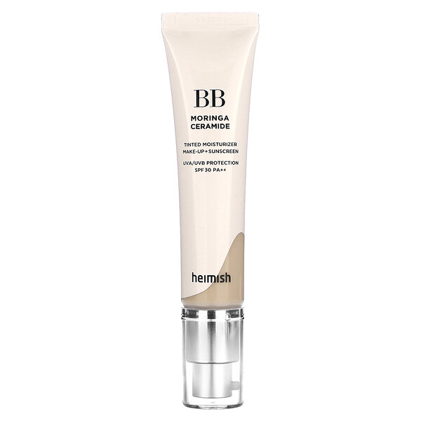BB-крем Moringa Ceramine, тональный увлажняющий крем для макияжа + солнцезащитный крем, SPF 30 PA++, 21C светло-телесный, 1,05 унции (30 г) Heimish