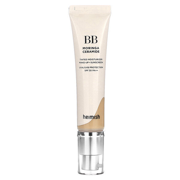 BB-крем Moringa Ceramine, тональный увлажняющий крем для макияжа + солнцезащитный крем, SPF 30 PA++, 25N Medium, 1,05 унции (30 г) Heimish