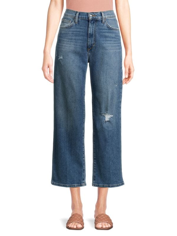 Укороченные широкие джинсы с высокой посадкой Joe's Jeans