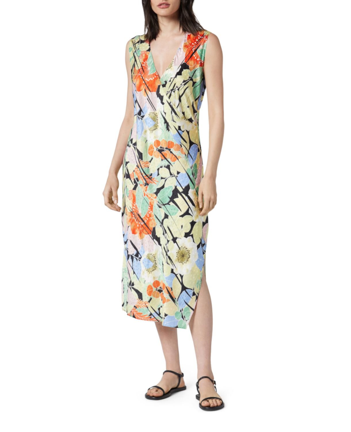 Шелковое платье-миди с цветочным принтом Audricce EQUIPMENT
