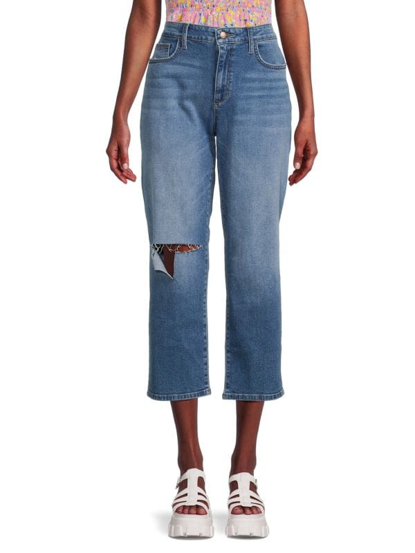 Укороченные джинсы-бойфренды с высокой посадкой Joe's Jeans