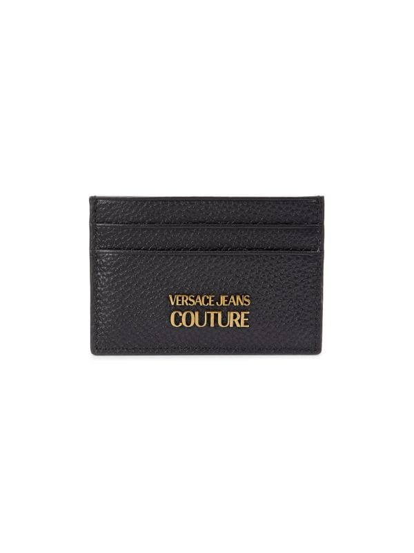 Кожаный футляр для карт с логотипом Versace Jeans Couture